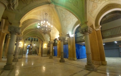 Interior de l'edifici modernista de la FCS després de la marxa del BBVA | Pere Gallifa